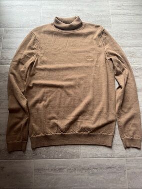 Boss Men's Camel/Tan Turtleneck Sweater